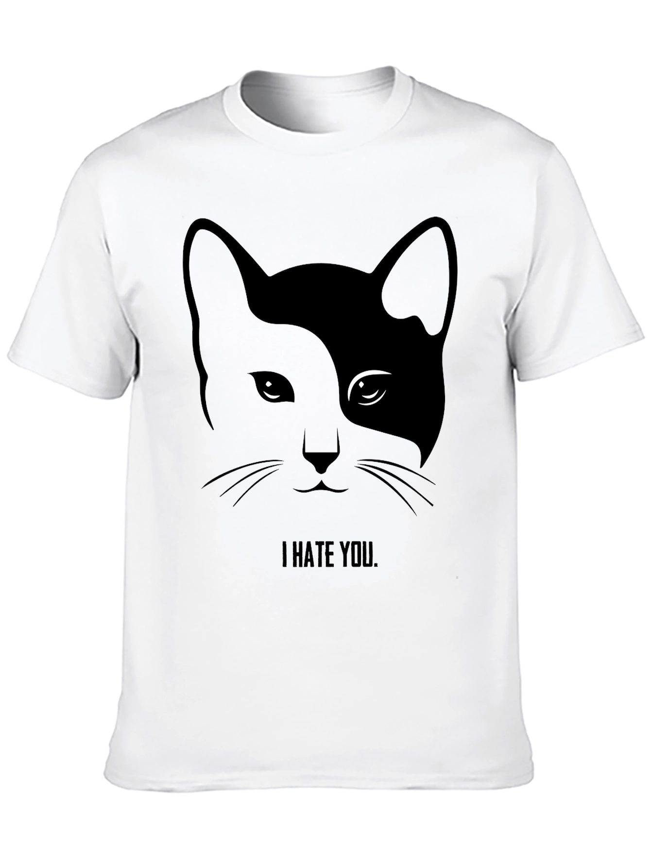 I Hate You Cat Graphic Tee - Black T-Shirt