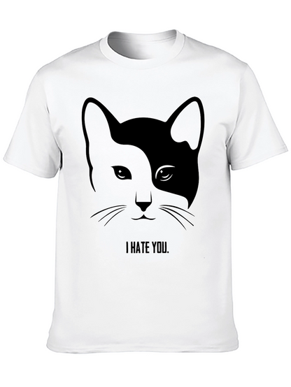 I Hate You Cat Graphic Tee - Black T-Shirt