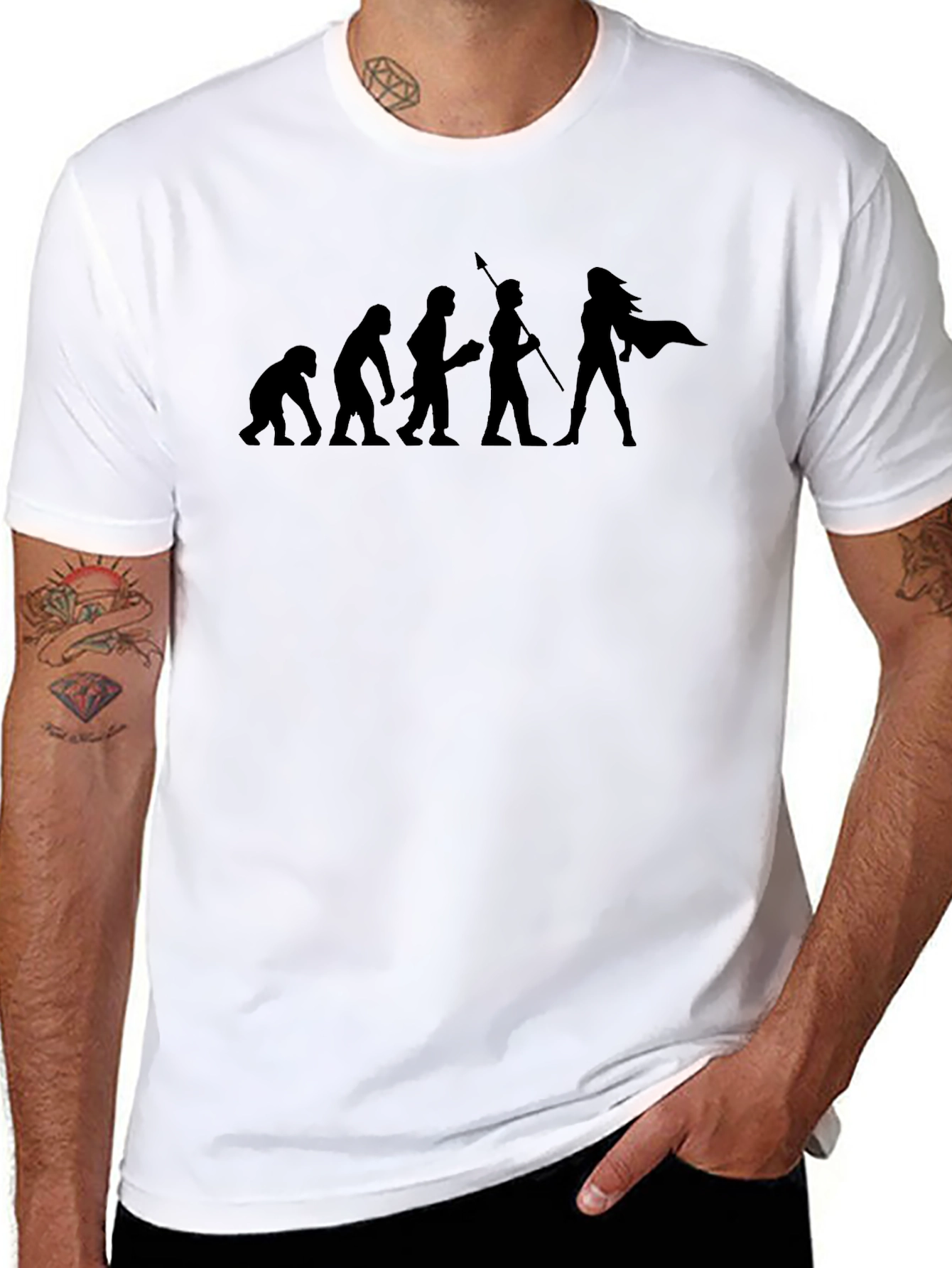 Evolution of the Woman Warrior T-Shirt - Black