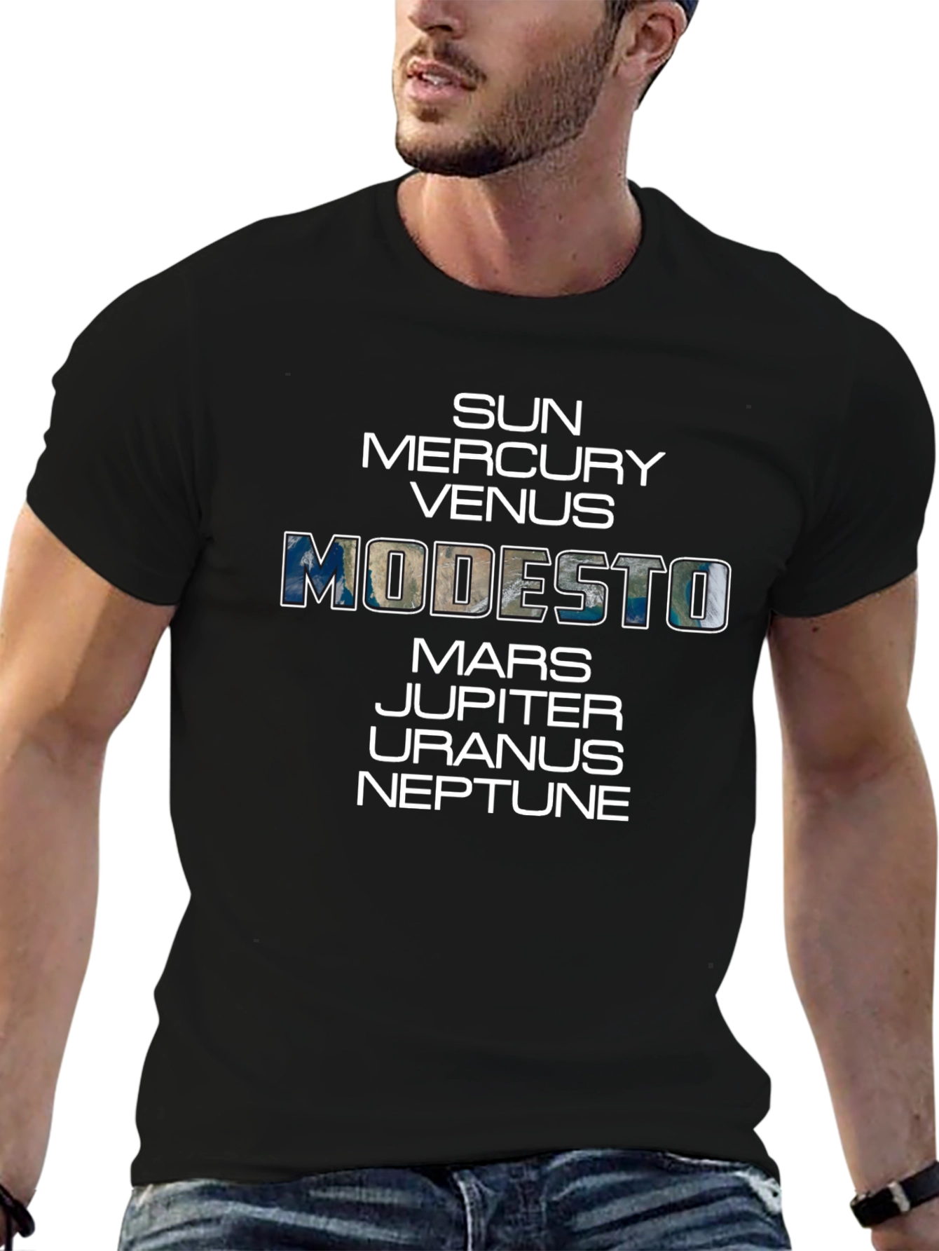 Planets Modesto T-Shirt - Space & City Pride Tee
