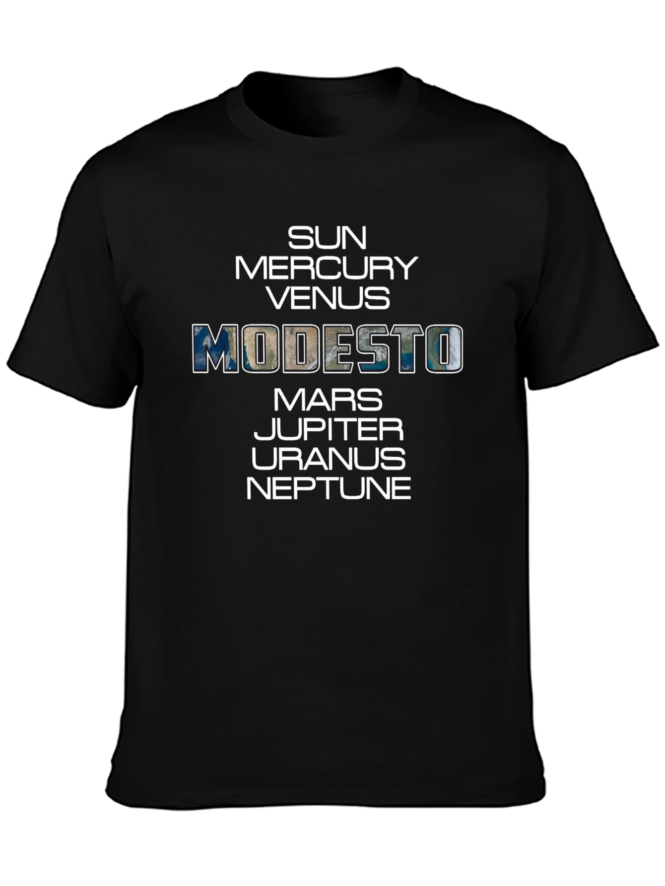 Planets Modesto T-Shirt - Space & City Pride Tee