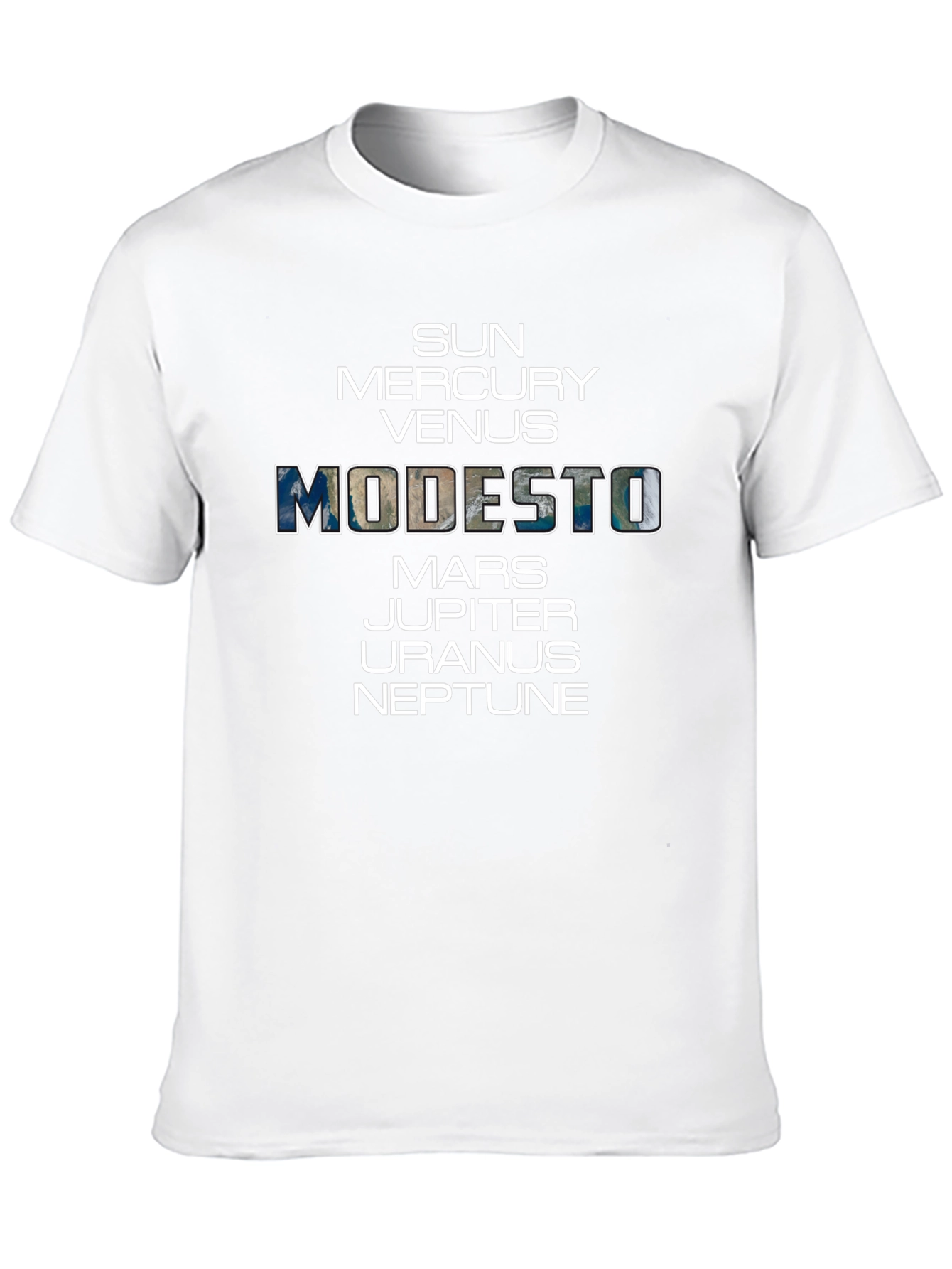 Planets Modesto T-Shirt - Space & City Pride Tee