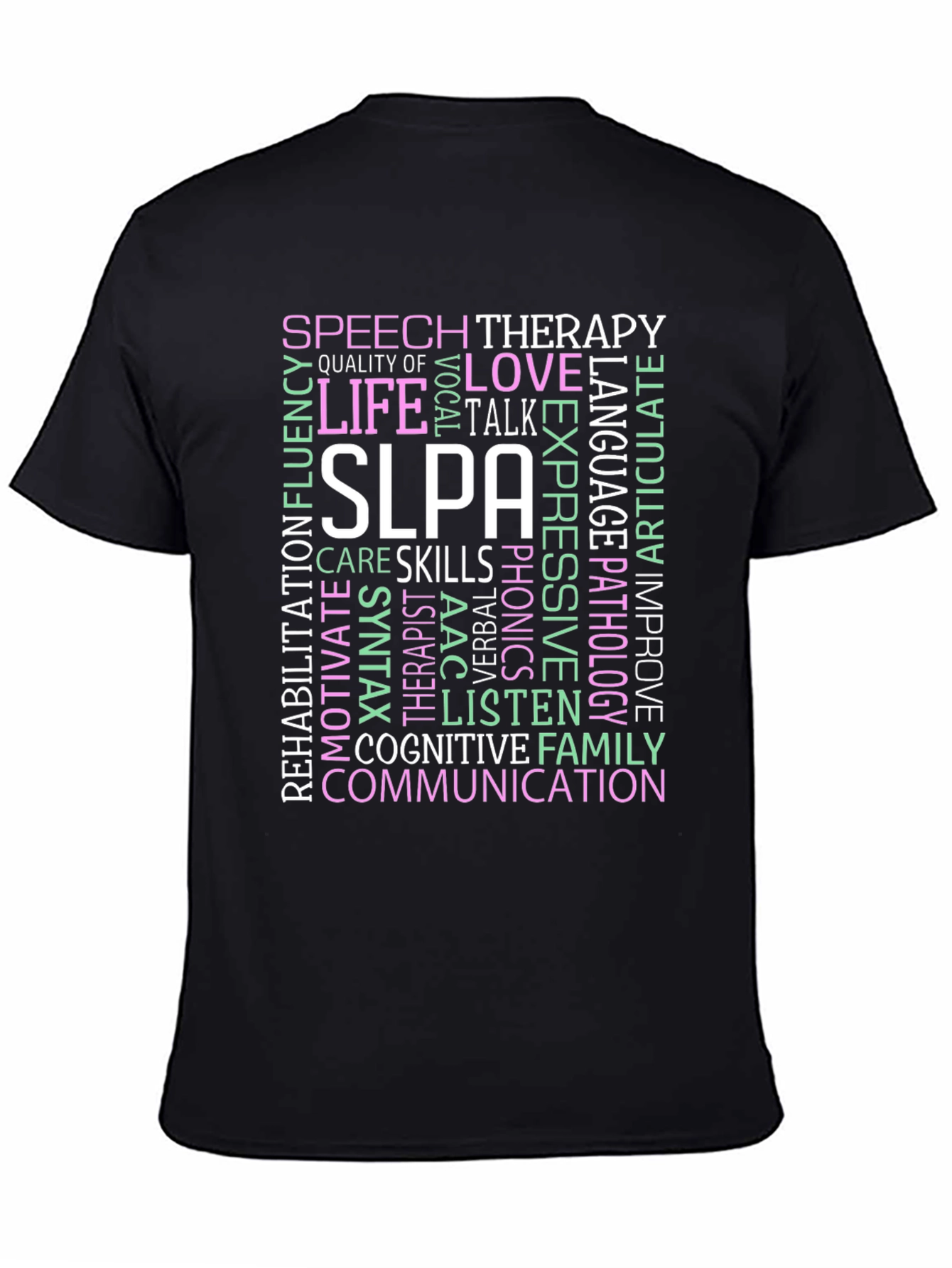 SLPA Speech Therapy T-Shirt - Word Cloud Design