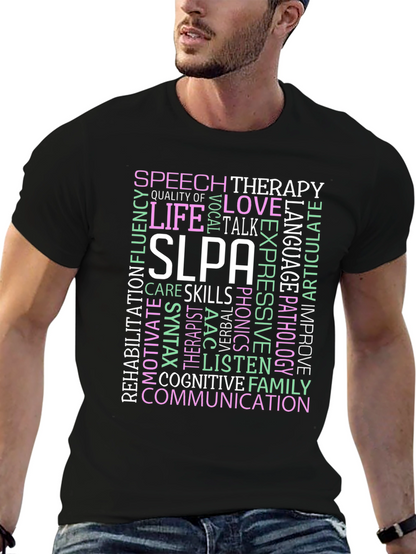 SLPA Speech Therapy T-Shirt - Word Cloud Design