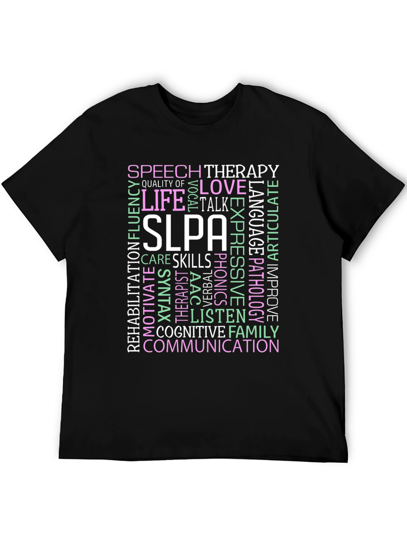 SLPA Speech Therapy T-Shirt - Word Cloud Design