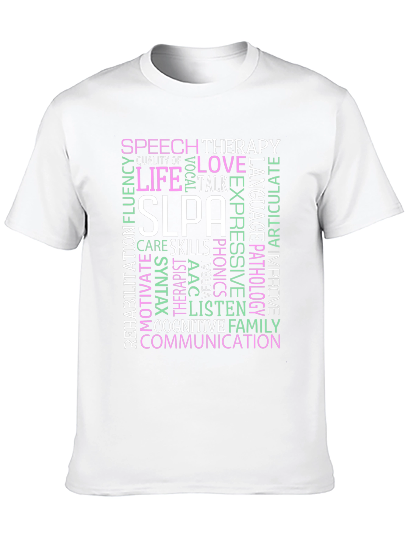 SLPA Speech Therapy T-Shirt - Word Cloud Design