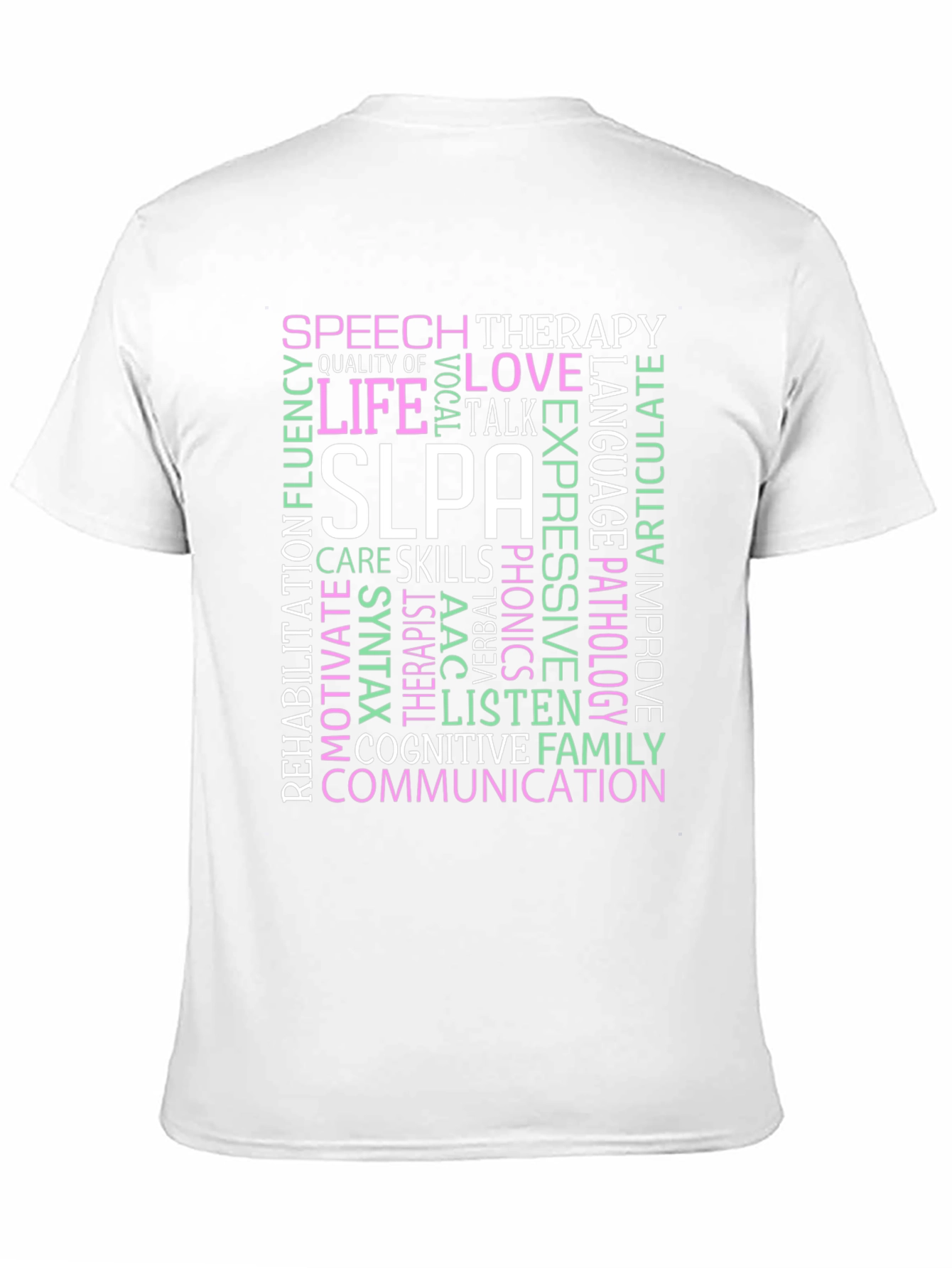 SLPA Speech Therapy T-Shirt - Word Cloud Design