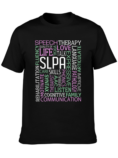 SLPA Speech Therapy T-Shirt - Word Cloud Design