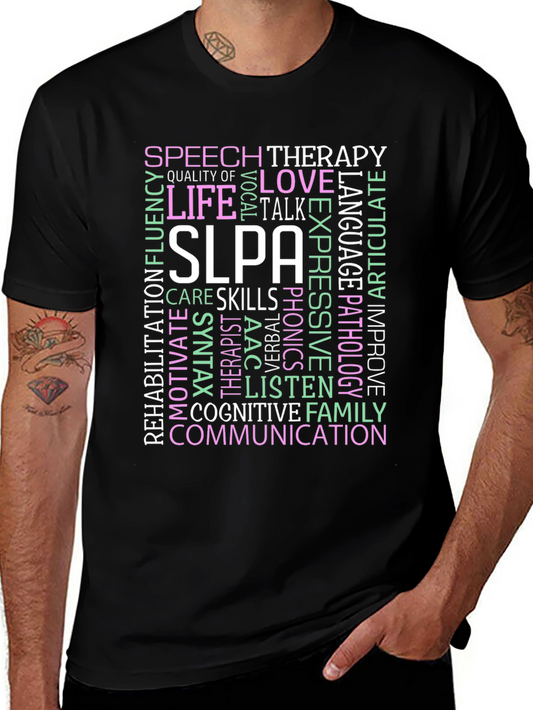 SLPA Speech Therapy T-Shirt - Word Cloud Design