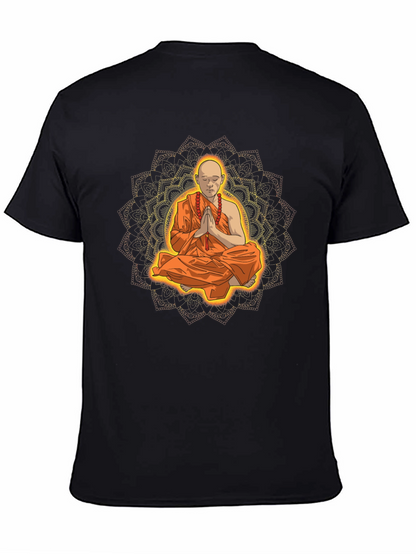 Monk Mandala Graphic Tee - Spiritual Meditative Design