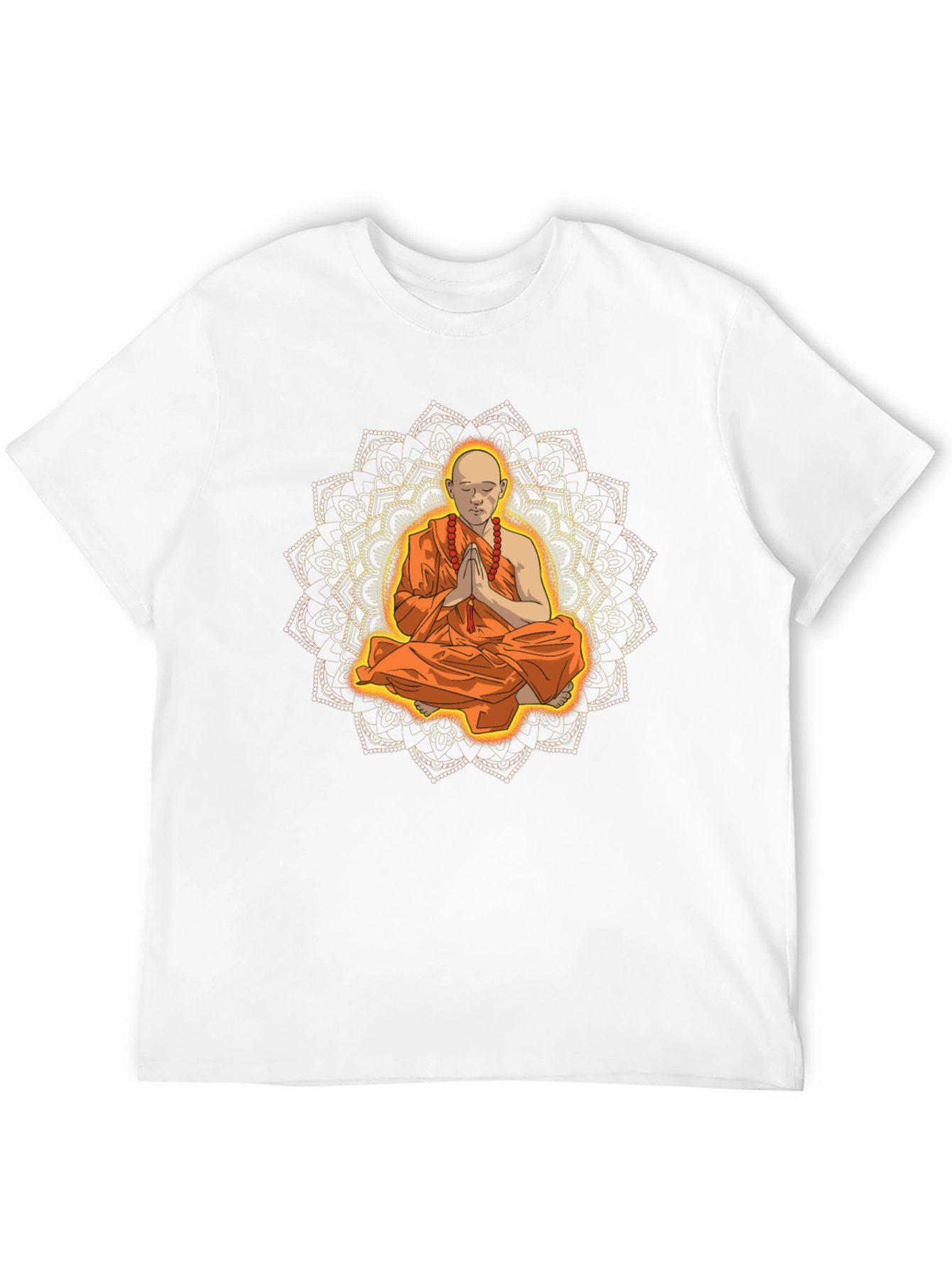 Monk Mandala Graphic Tee - Spiritual Meditative Design