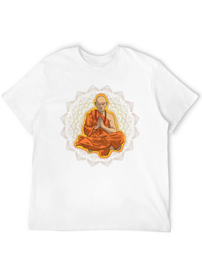 Monk Mandala Graphic Tee - Spiritual Meditative Design