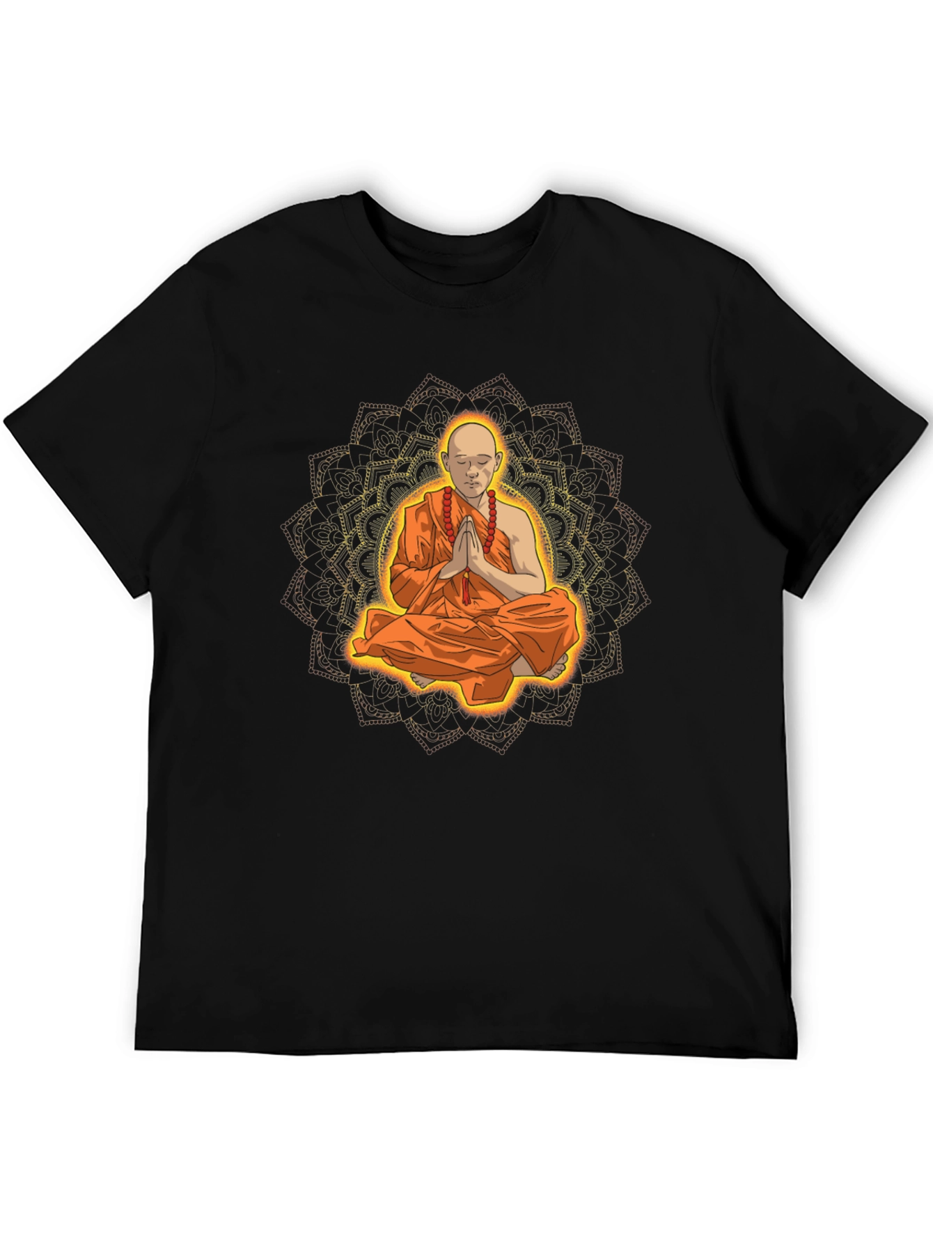 Monk Mandala Graphic Tee - Spiritual Meditative Design
