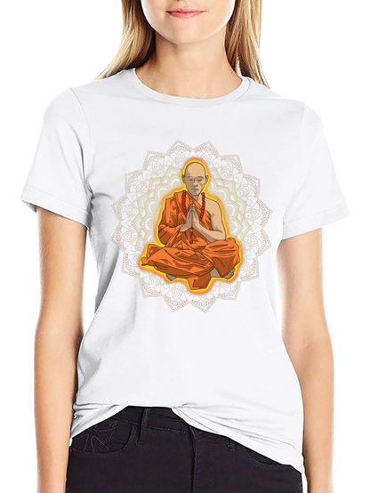 Monk Mandala Graphic Tee - Spiritual Meditative Design