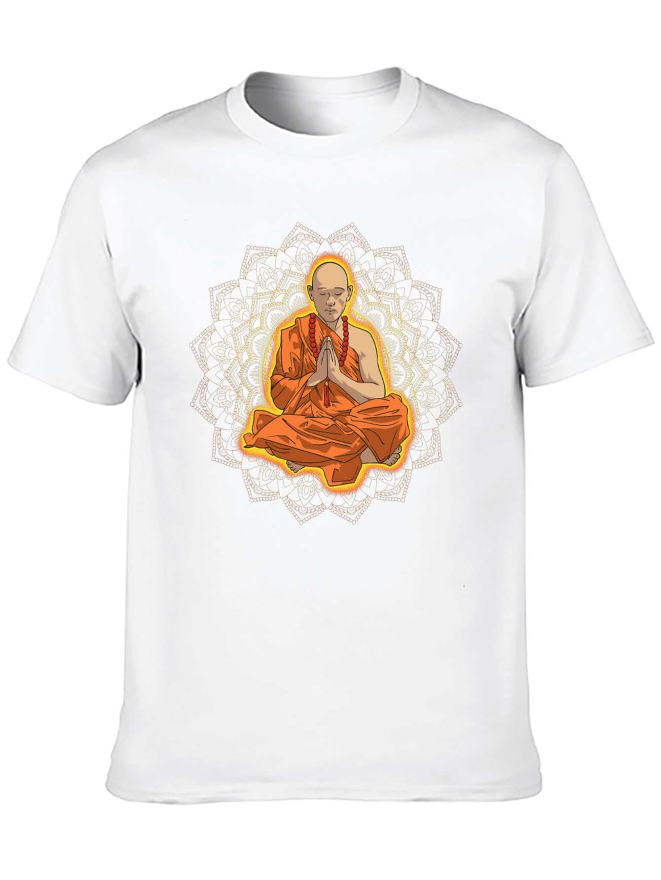 Monk Mandala Graphic Tee - Spiritual Meditative Design