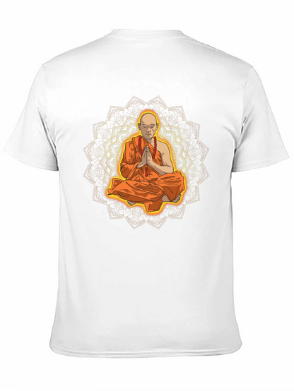 Monk Mandala Graphic Tee - Spiritual Meditative Design