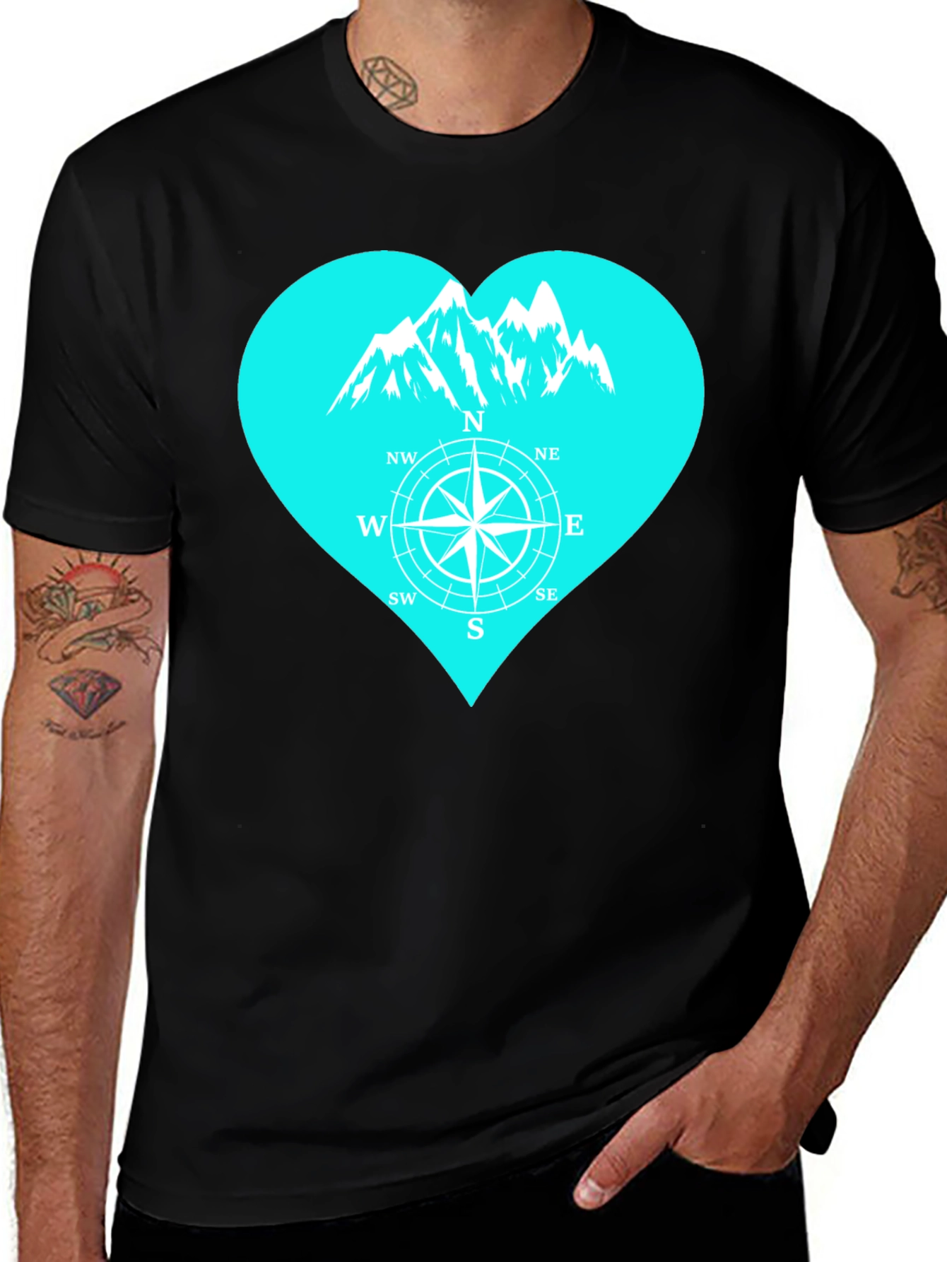 Mountain Compass Heart T-Shirt - Adventure Ready