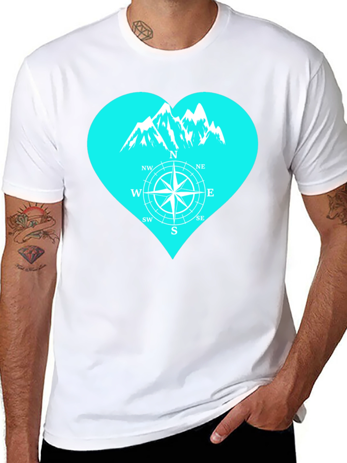 Mountain Compass Heart T-Shirt - Adventure Ready