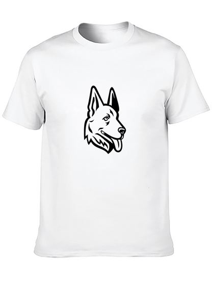 German Shepherd Graphic Tee - Black Cotton Comfort