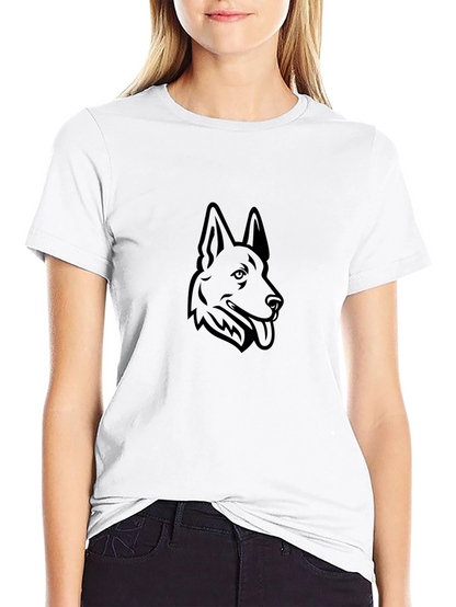 German Shepherd Graphic Tee - Black Cotton Comfort