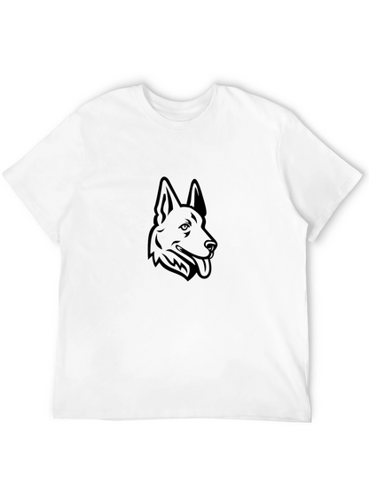 German Shepherd Graphic Tee - Black Cotton Comfort
