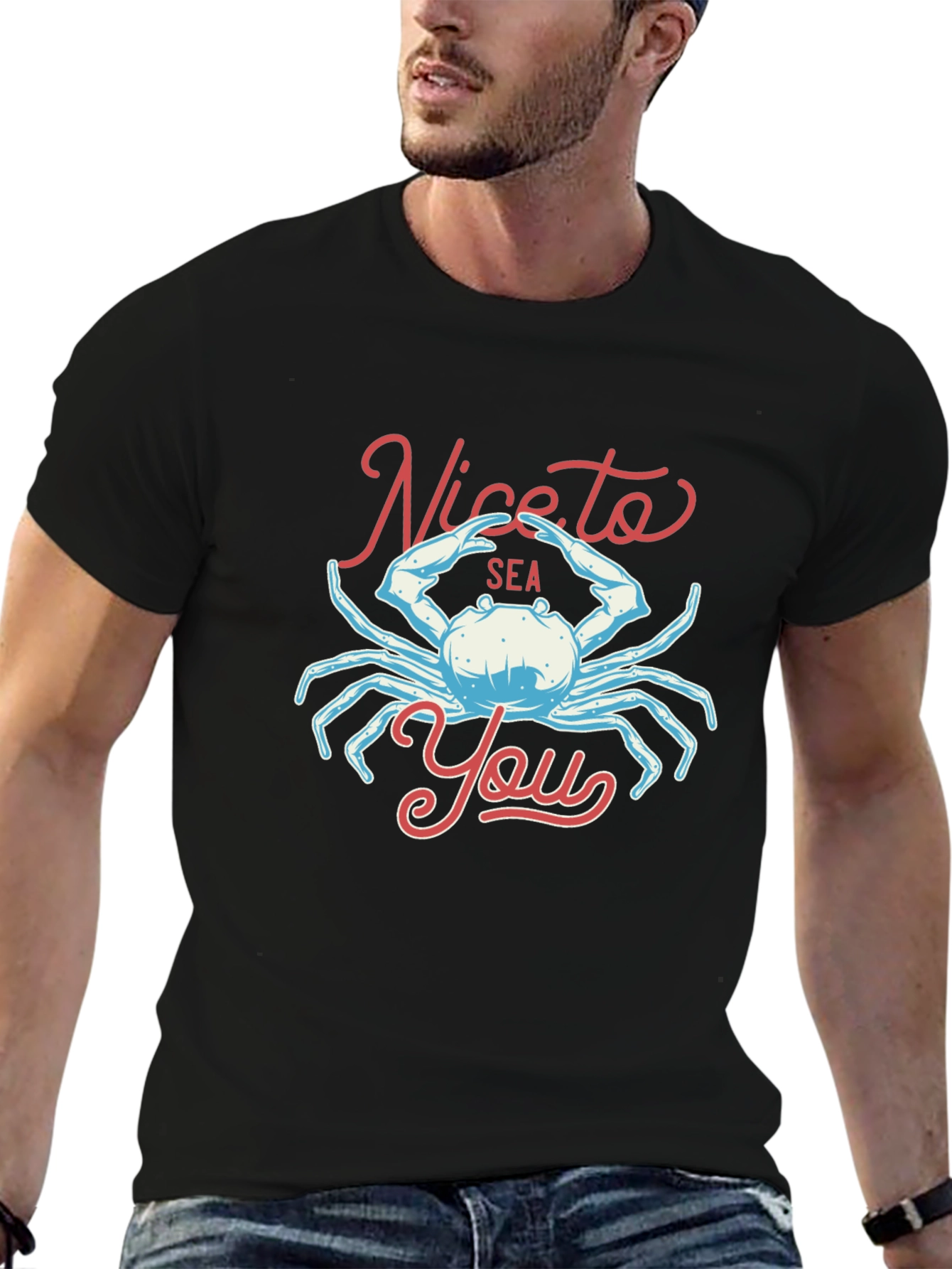 Nice to Sea You Crab Graphic T-Shirt