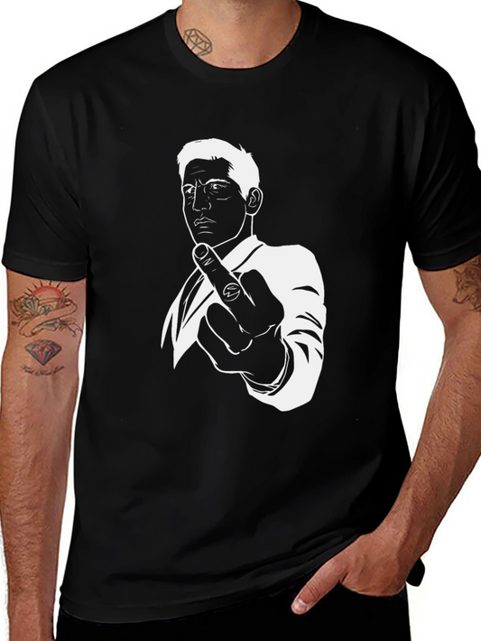 Middle Finger Graphic Tee - Black