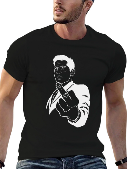 Middle Finger Graphic Tee - Black