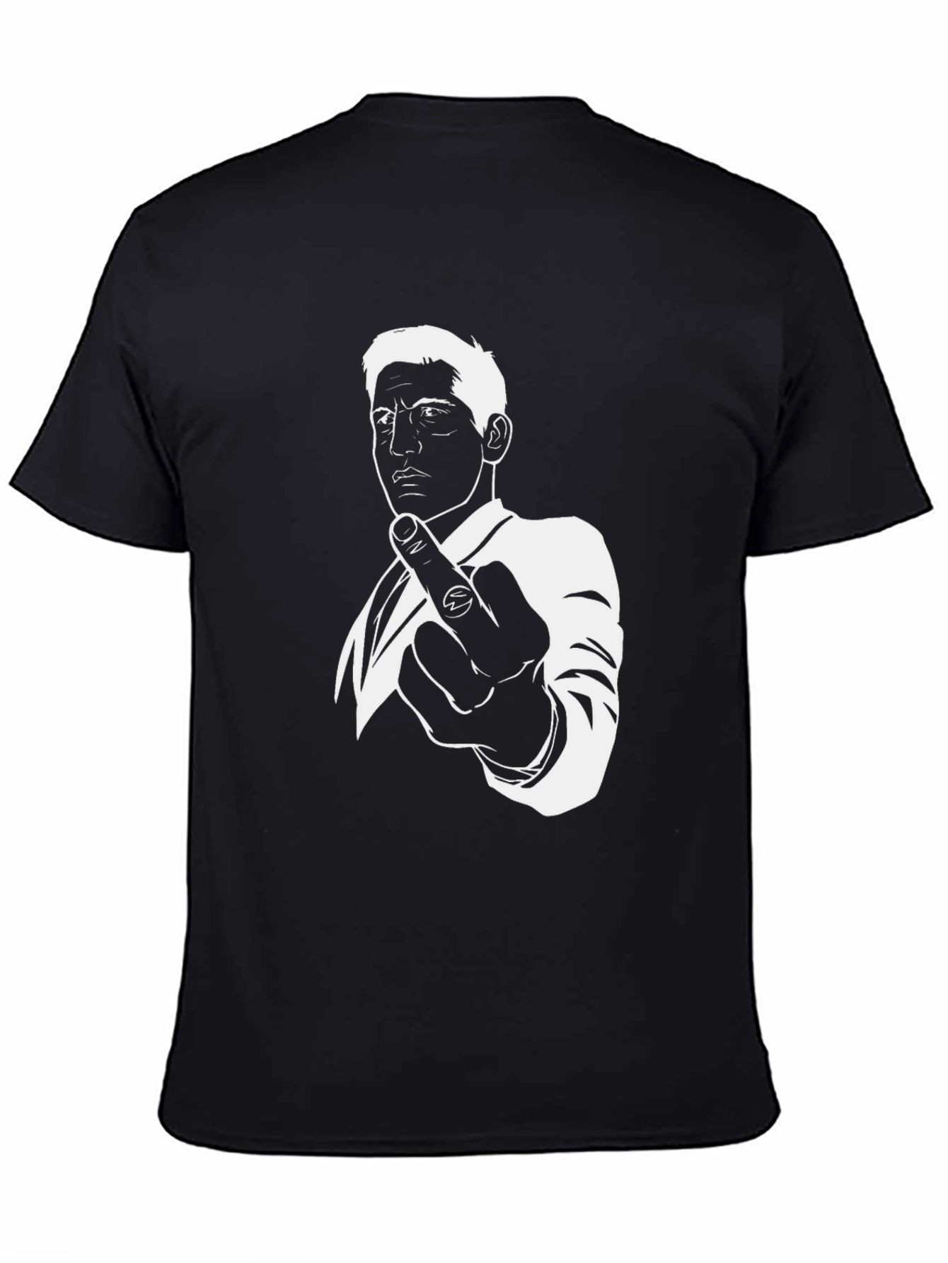 Middle Finger Graphic Tee - Black