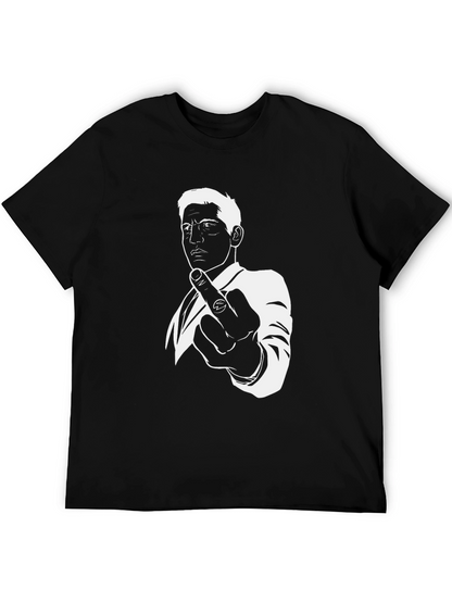 Middle Finger Graphic Tee - Black