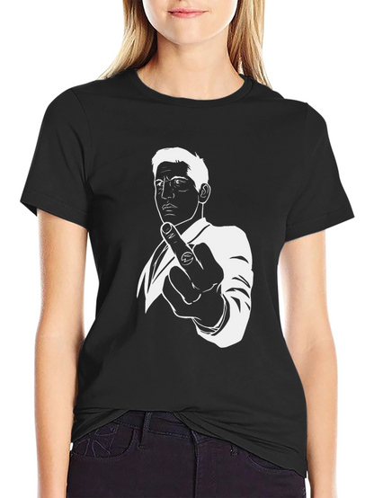 Middle Finger Graphic Tee - Black