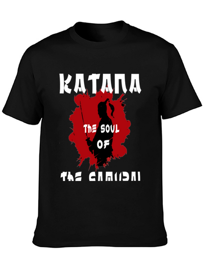 Katana Samurai Graphic T-Shirt - Black