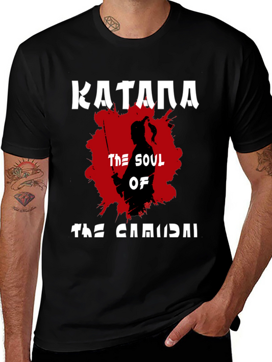 Katana Samurai Graphic T-Shirt - Black