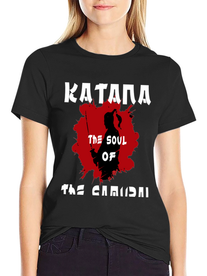 Katana Samurai Graphic T-Shirt - Black