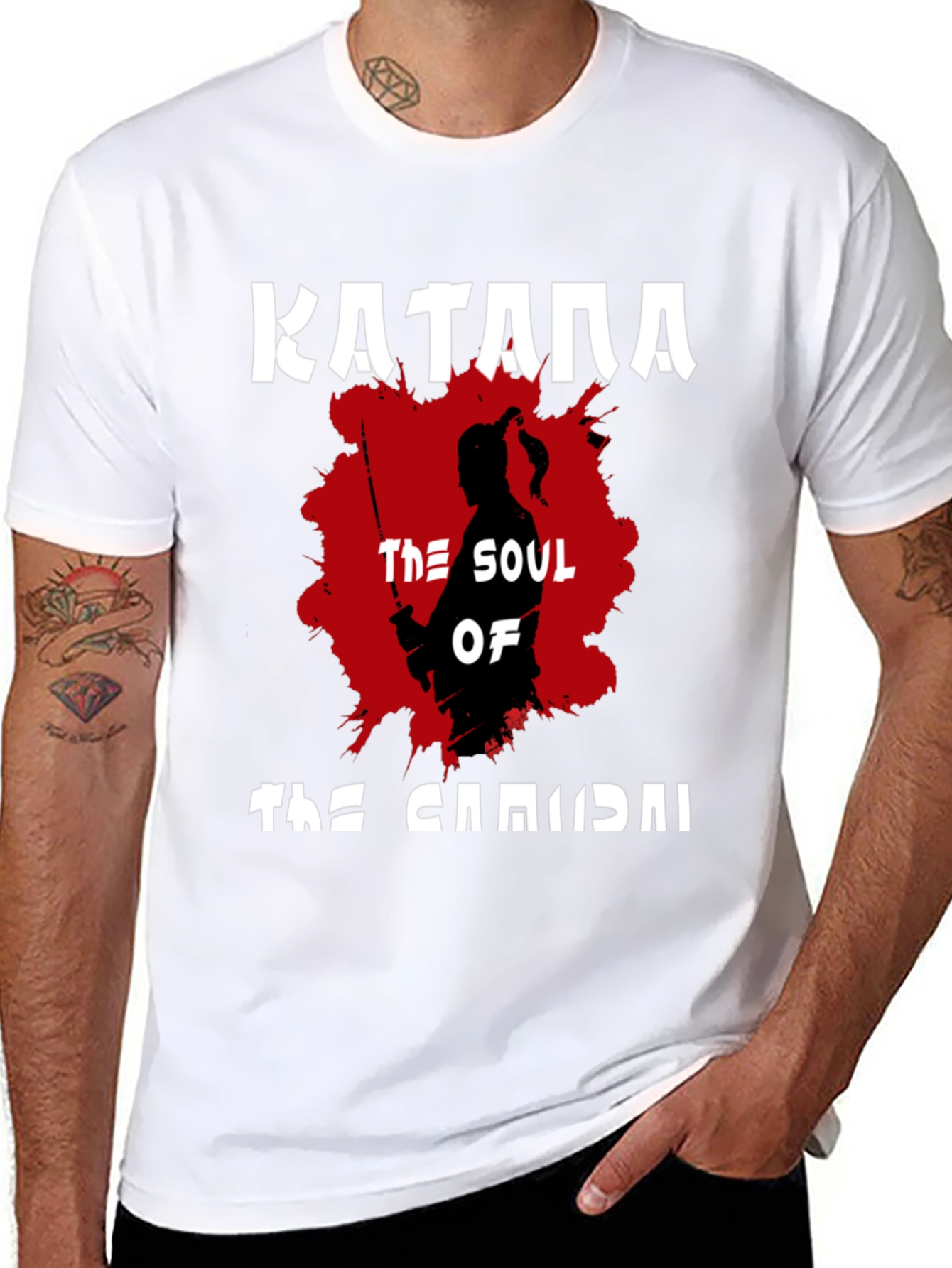 Katana Samurai Graphic T-Shirt - Black