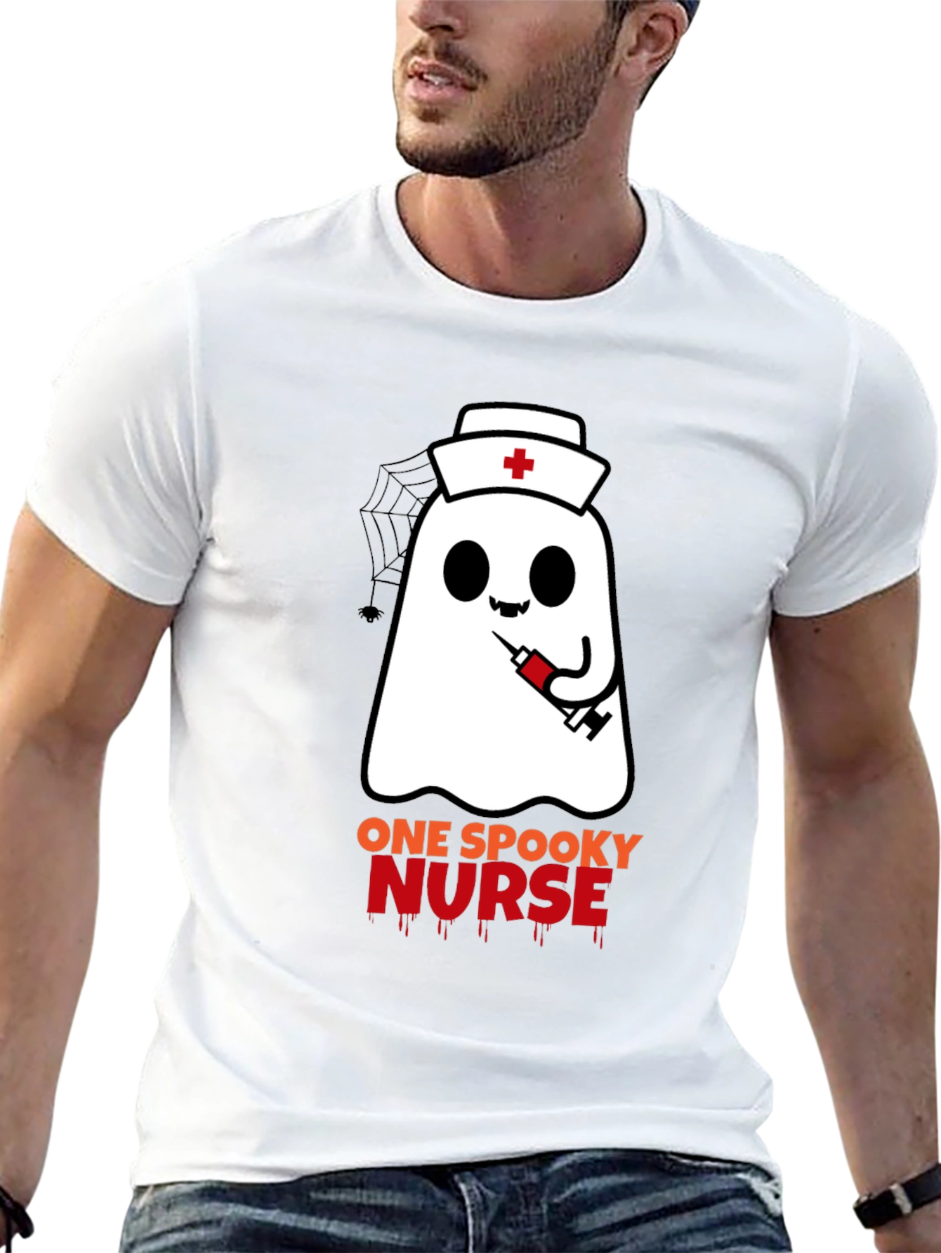 Spooky Nurse Ghost Halloween T-Shirt