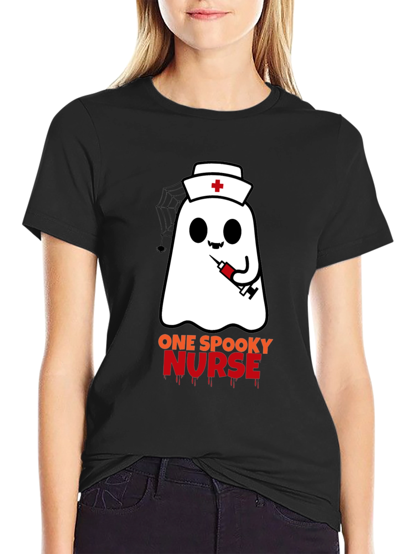 Spooky Nurse Ghost Halloween T-Shirt