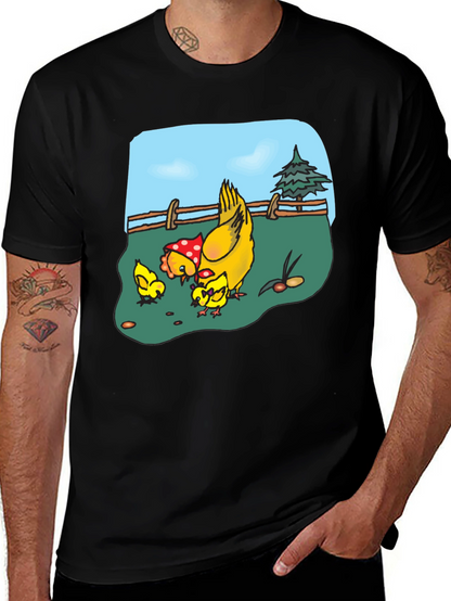 Chicken & Chicks Cartoon T-Shirt