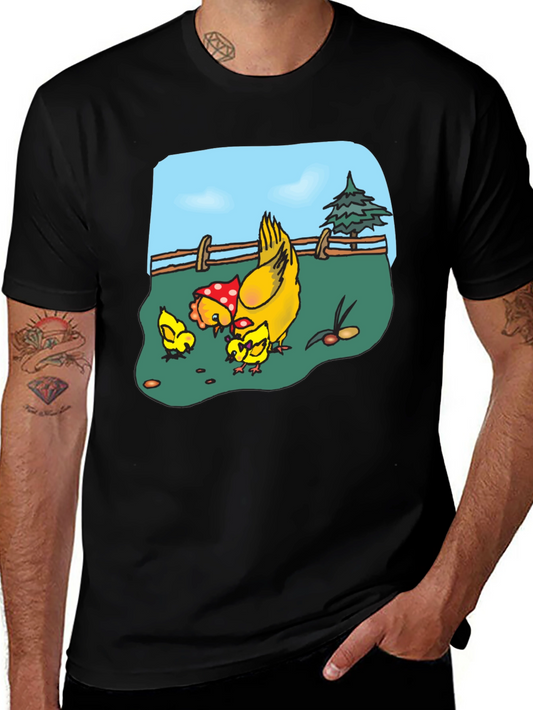 Chicken & Chicks Cartoon T-Shirt
