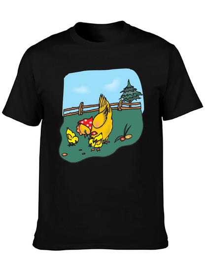 Chicken & Chicks Cartoon T-Shirt