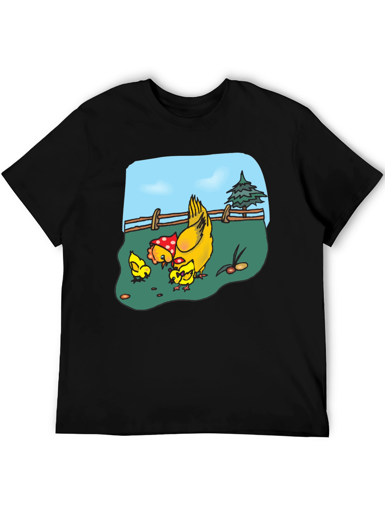 Chicken & Chicks Cartoon T-Shirt