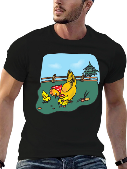 Chicken & Chicks Cartoon T-Shirt