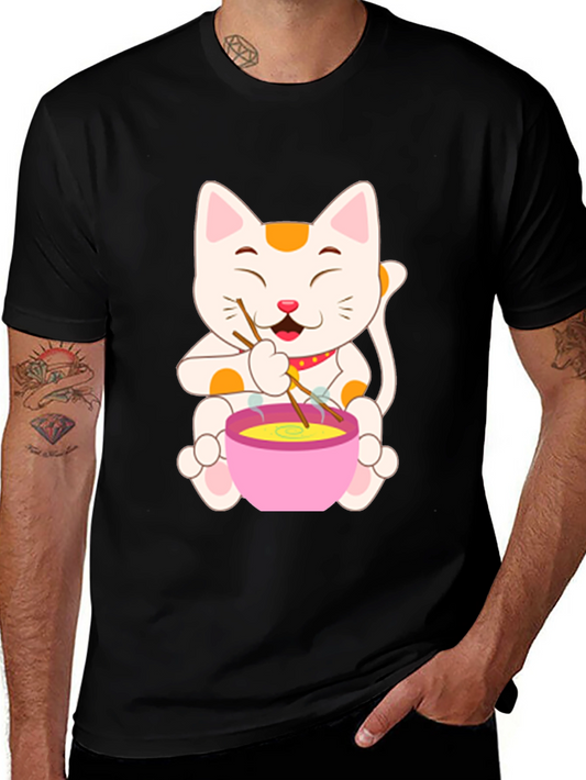 Lucky Cat Ramen T-Shirt - Unique Graphic Tee