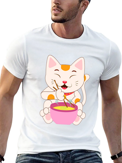Lucky Cat Ramen T-Shirt - Unique Graphic Tee