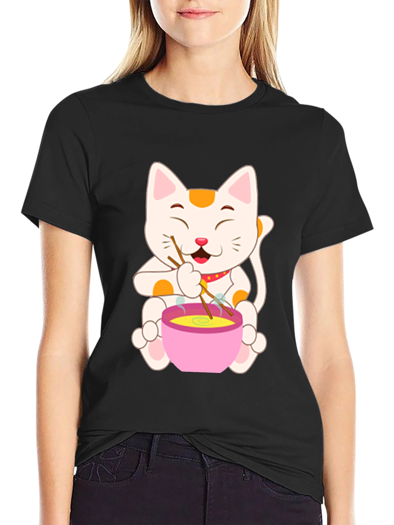Lucky Cat Ramen T-Shirt - Unique Graphic Tee