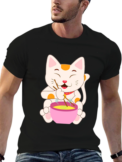 Lucky Cat Ramen T-Shirt - Unique Graphic Tee