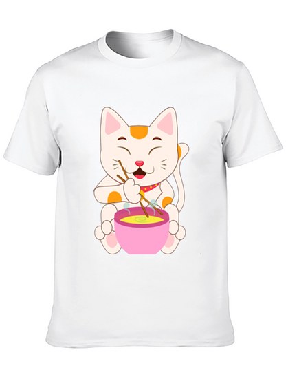 Lucky Cat Ramen T-Shirt - Unique Graphic Tee