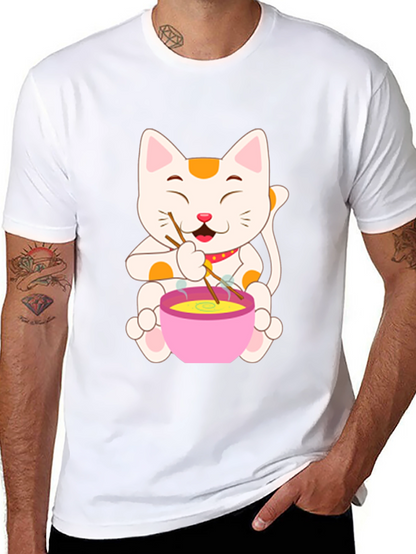 Lucky Cat Ramen T-Shirt - Unique Graphic Tee