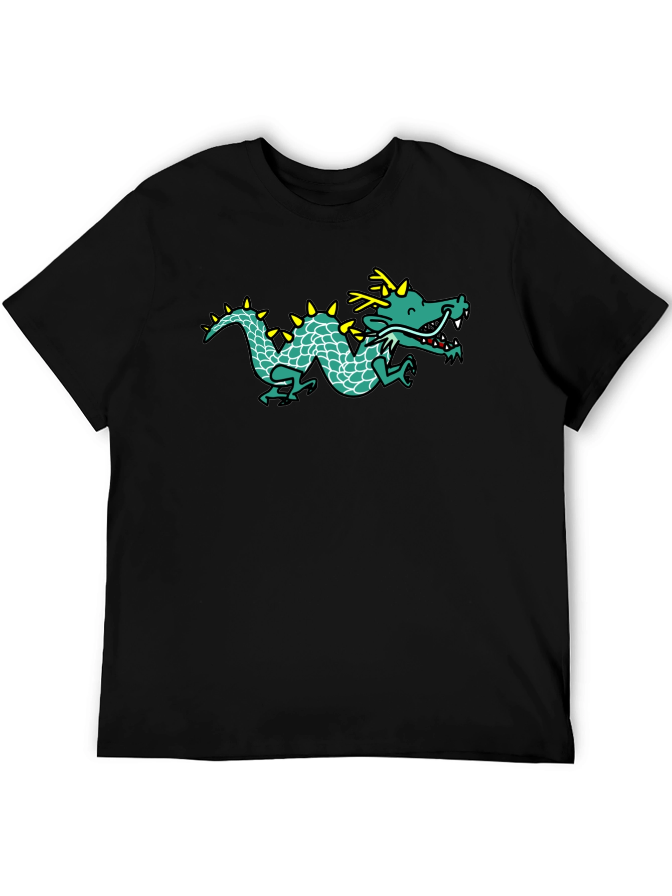 Dragon Graphic Tee - Black Cotton T-Shirt