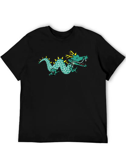 Dragon Graphic Tee - Black Cotton T-Shirt